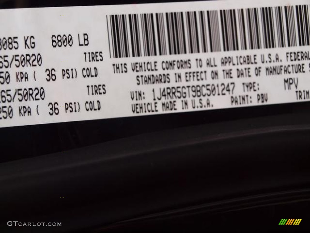 2011 Grand Cherokee Color Code PBV for Blackberry Pearl Photo #61392664