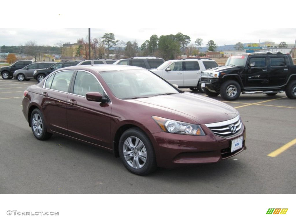 2012 Accord LX Premium Sedan - Basque Red Pearl II / Ivory photo #7