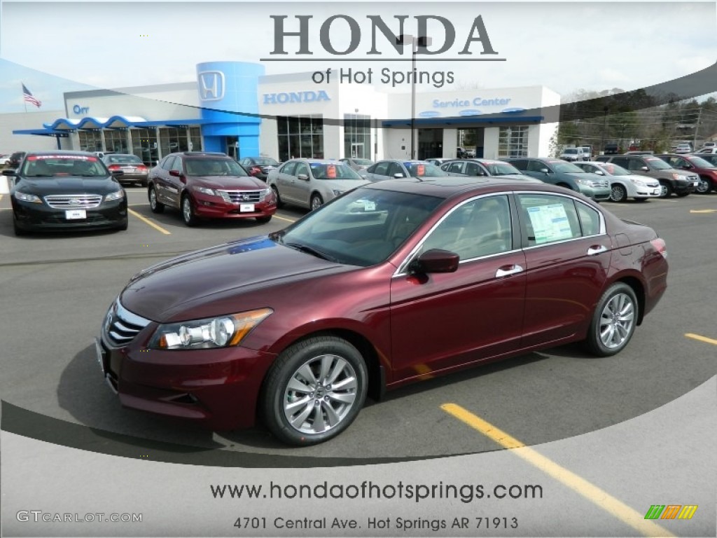 2012 Accord EX-L V6 Sedan - Basque Red Pearl II / Ivory photo #1