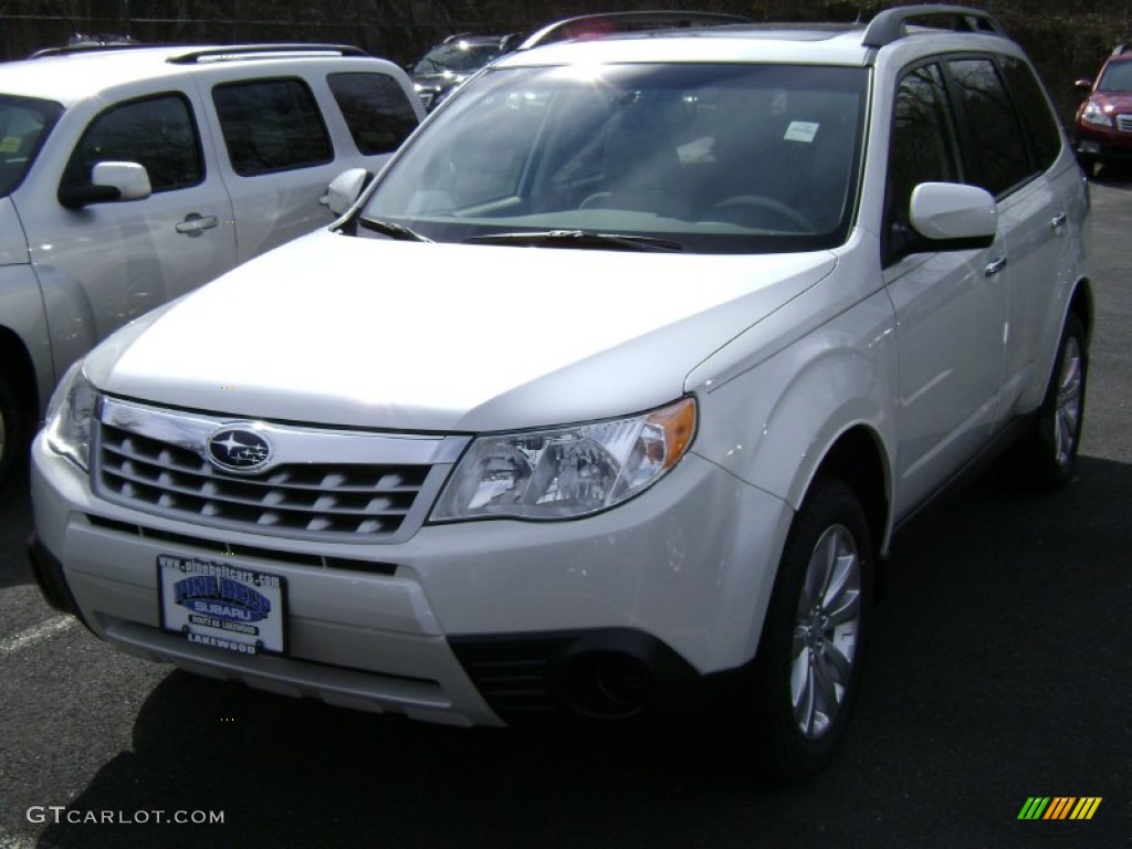 2012 Forester 2.5 X Premium - Satin White Pearl / Platinum photo #1