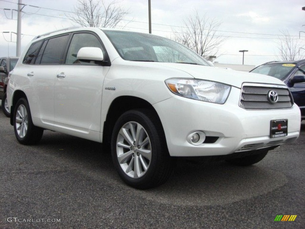 2009 Highlander Hybrid Limited 4WD - Blizzard White Pearl / Sand Beige photo #1