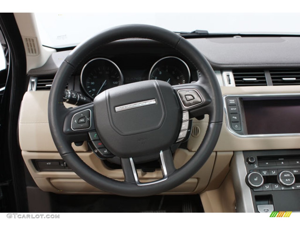 2012 Land Rover Range Rover Evoque Pure Almond/Espresso Steering Wheel Photo #61398154
