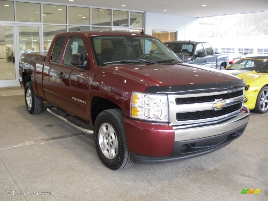 2008 Silverado 1500 LT Extended Cab 4x4 - Deep Ruby Metallic / Ebony photo #1