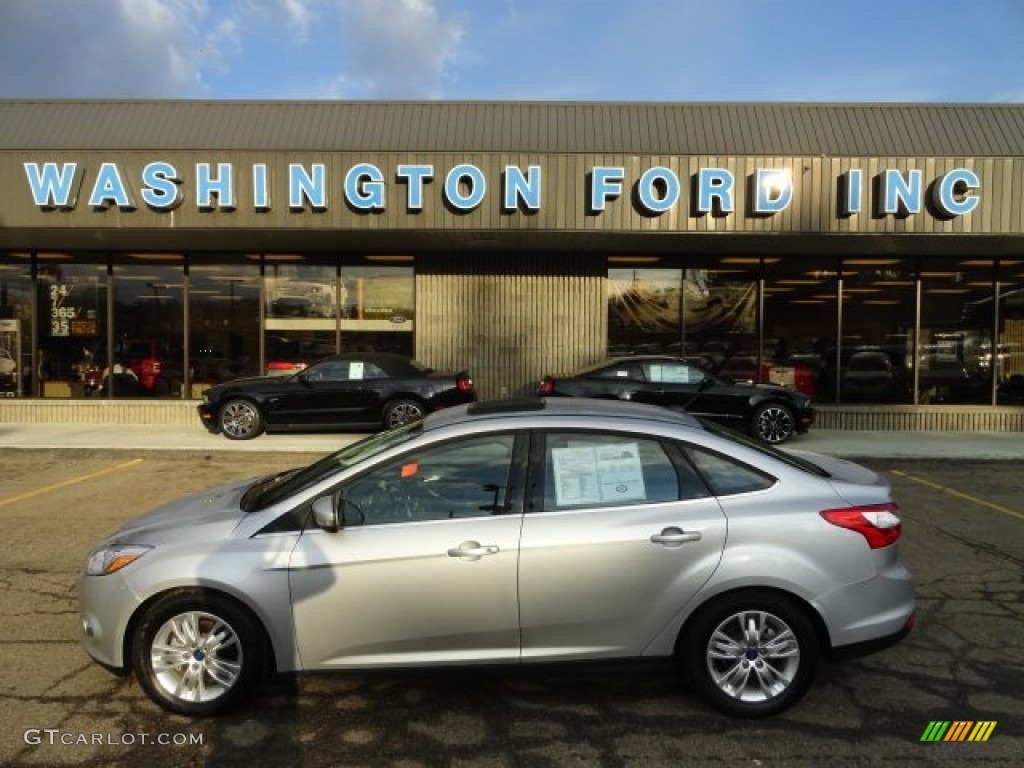 2012 Focus SEL Sedan - Ingot Silver Metallic / Charcoal Black photo #1
