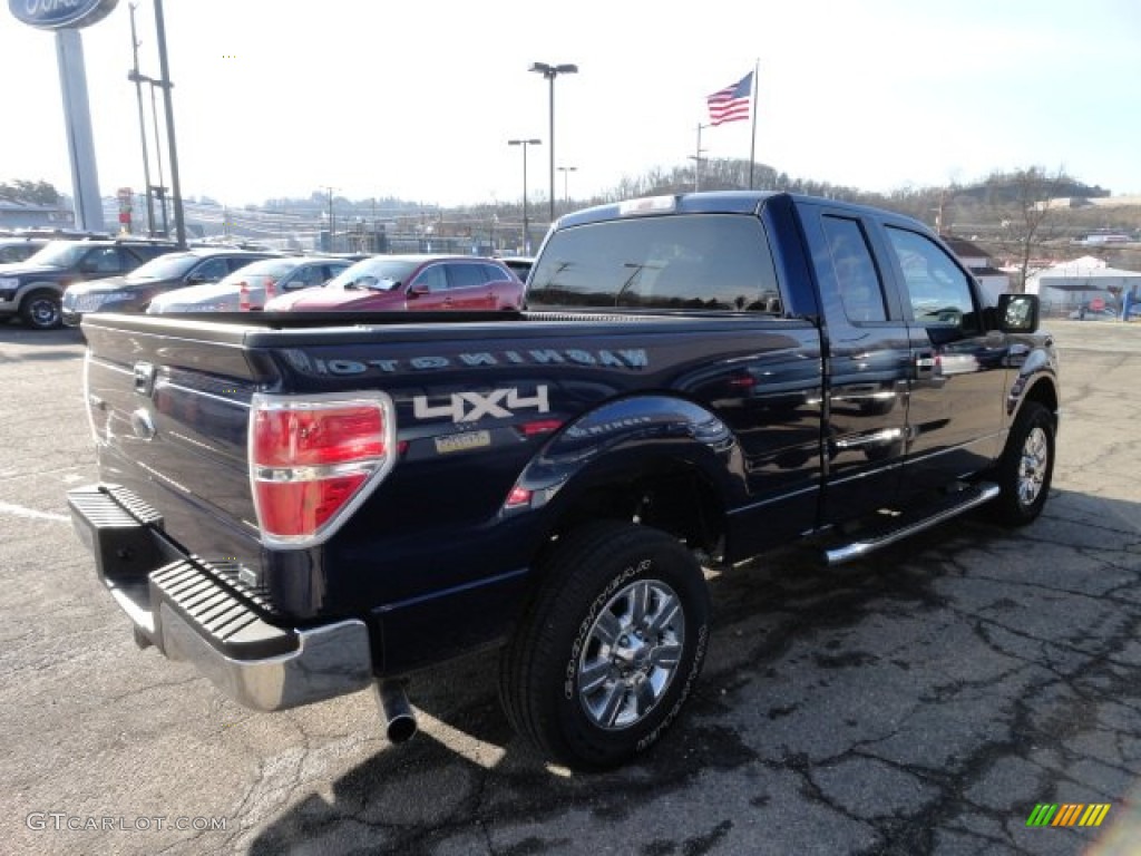 2010 F150 XLT SuperCab 4x4 - Dark Blue Pearl Metallic / Medium Stone photo #4