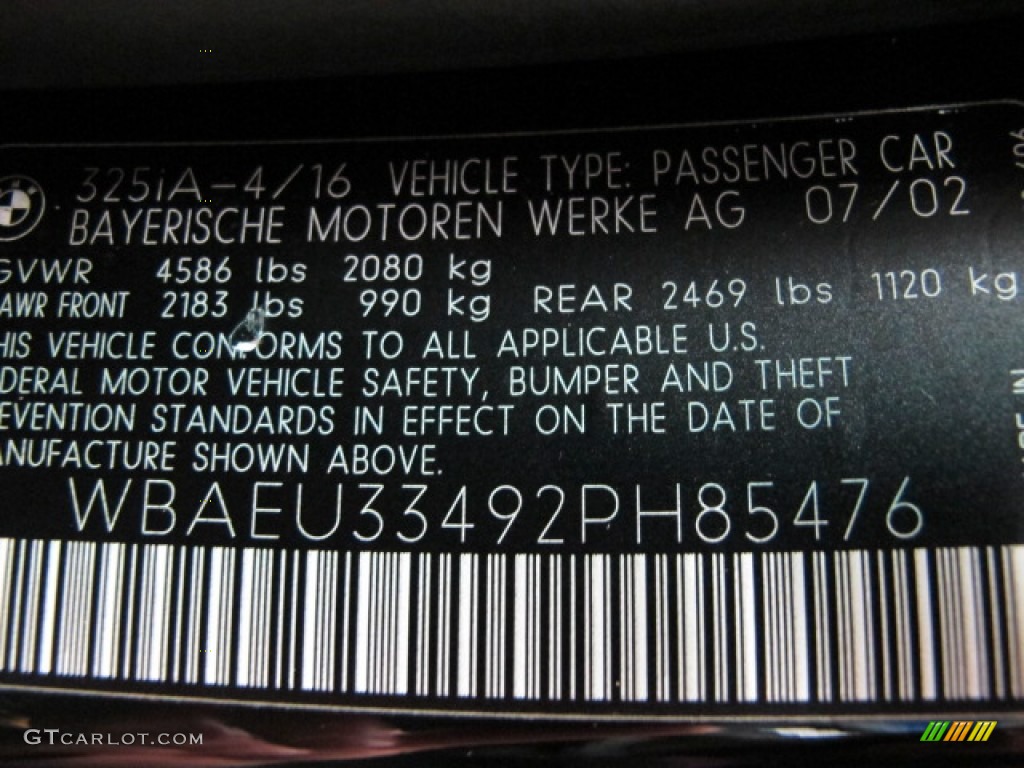 2002 3 Series 325xi Sedan - Jet Black / Black photo #37
