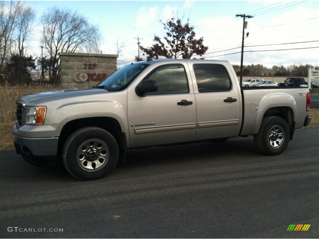 2007 Sierra 1500 SLE Crew Cab 4x4 - Silver Birch Metallic / Ebony Black photo #1