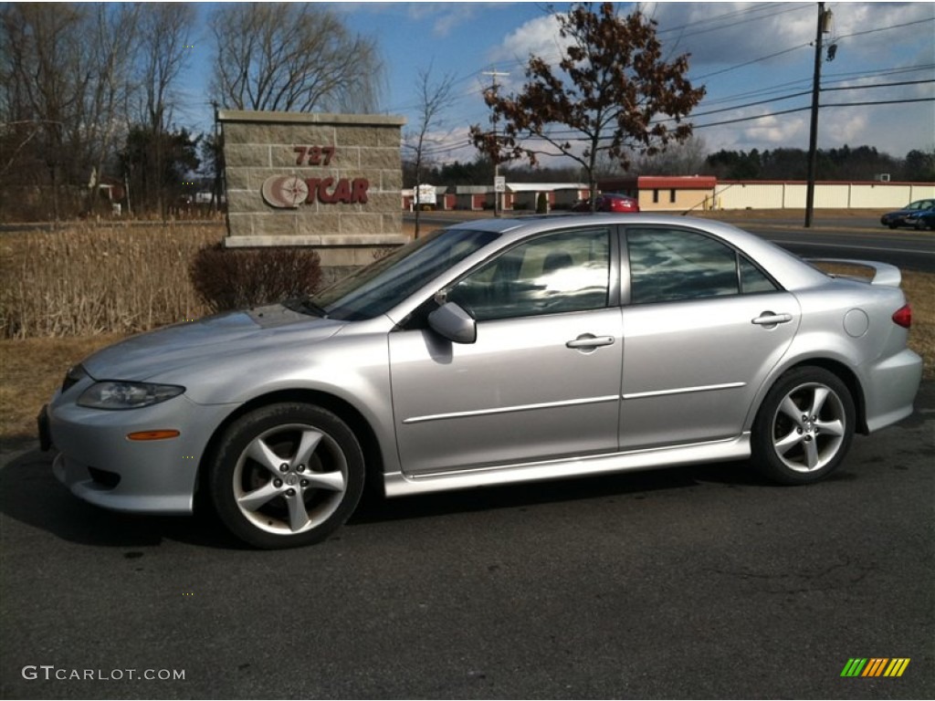 2004 MAZDA6 i Sport Sedan - Glacier Silver Metallic / Black photo #1