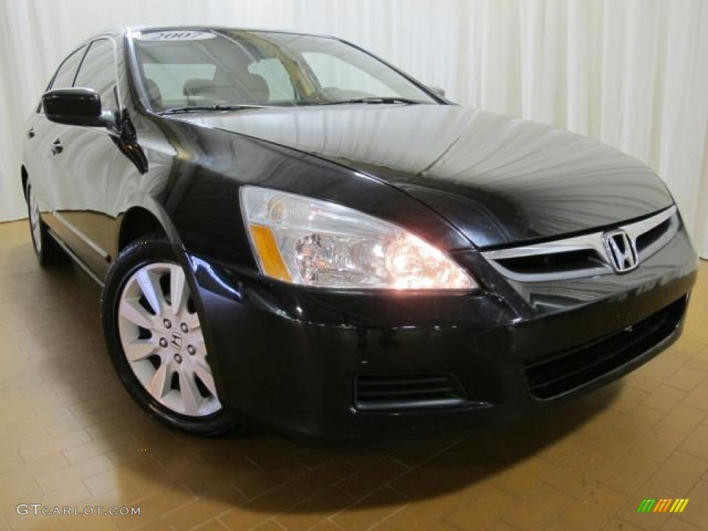 2007 Accord SE V6 Sedan - Nighthawk Black Pearl / Ivory photo #2