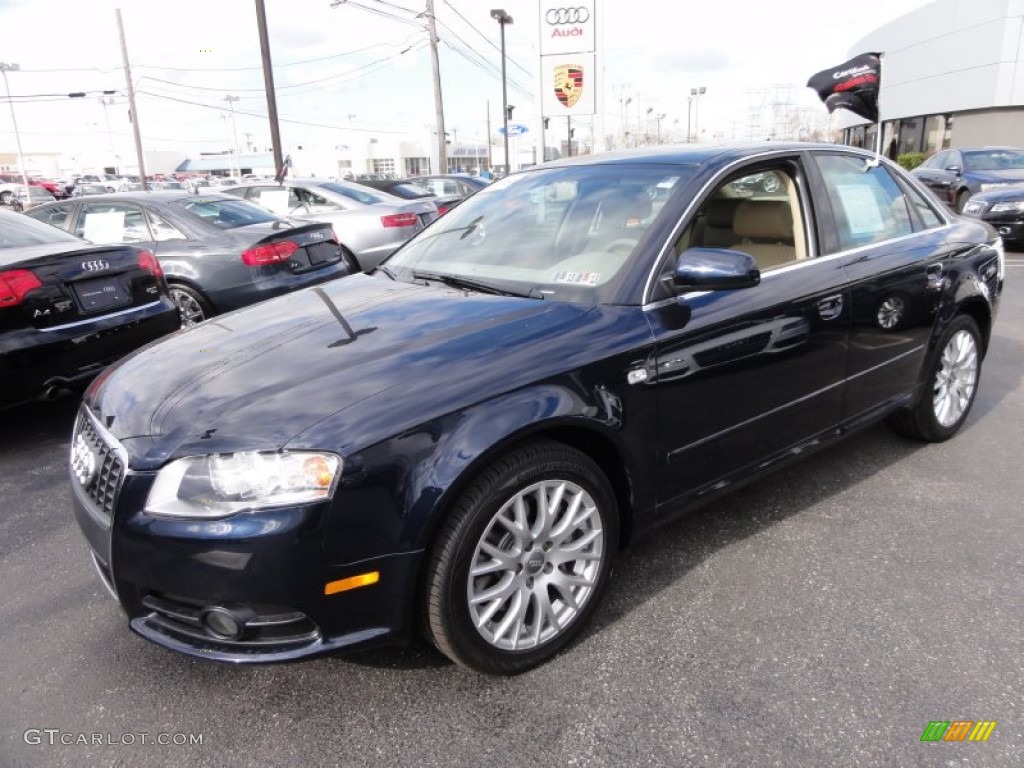 2008 A4 2.0T quattro Sedan - Moro Blue Pearl Effect / Beige photo #2