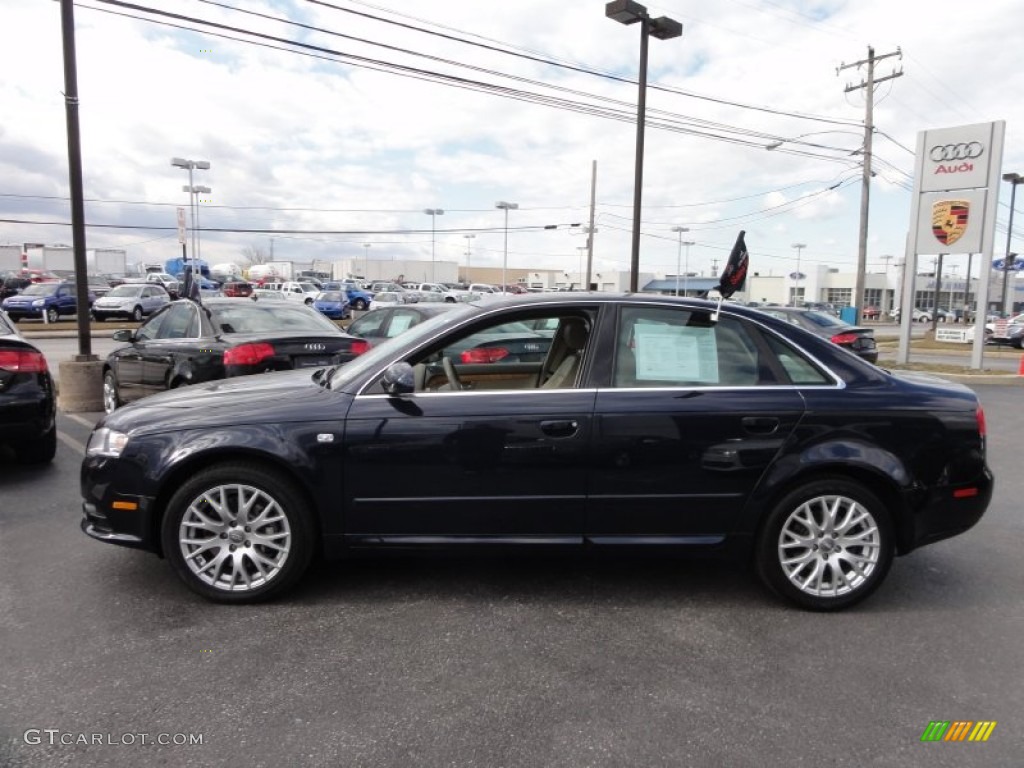 2008 A4 2.0T quattro Sedan - Moro Blue Pearl Effect / Beige photo #11