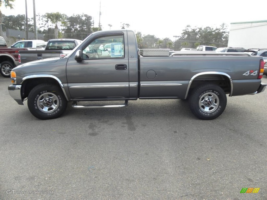 2001 Sierra 1500 SLE Regular Cab 4x4 - Storm Gray Metallic / Graphite photo #2