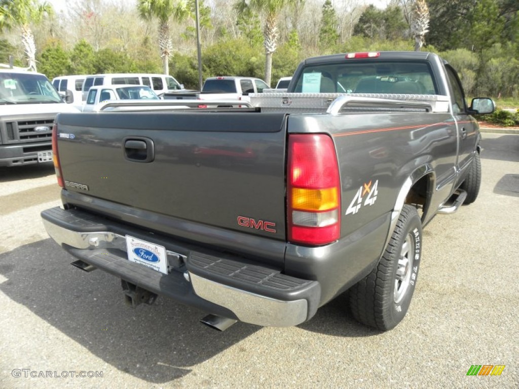 2001 Sierra 1500 SLE Regular Cab 4x4 - Storm Gray Metallic / Graphite photo #9