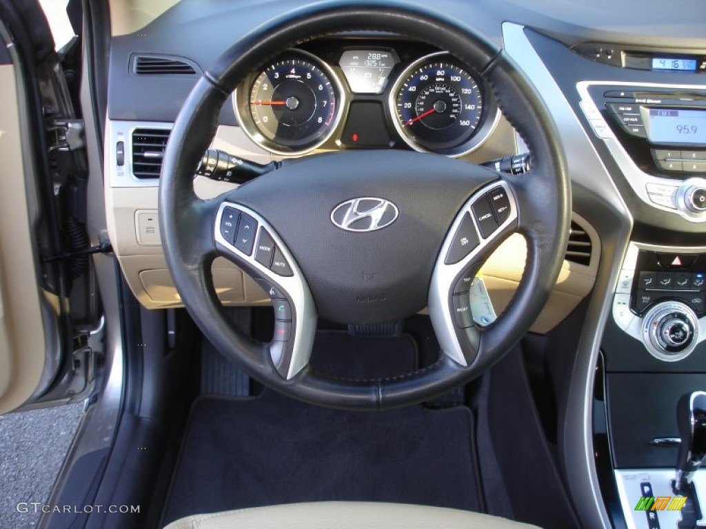 2012 Elantra Limited - Desert Bronze / Beige photo #13