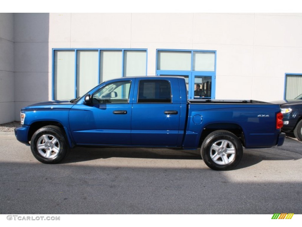 2009 Dakota Big Horn Crew Cab 4x4 - Deep Water Blue Pearl / Dark Slate Gray/Medium Slate Gray photo #13
