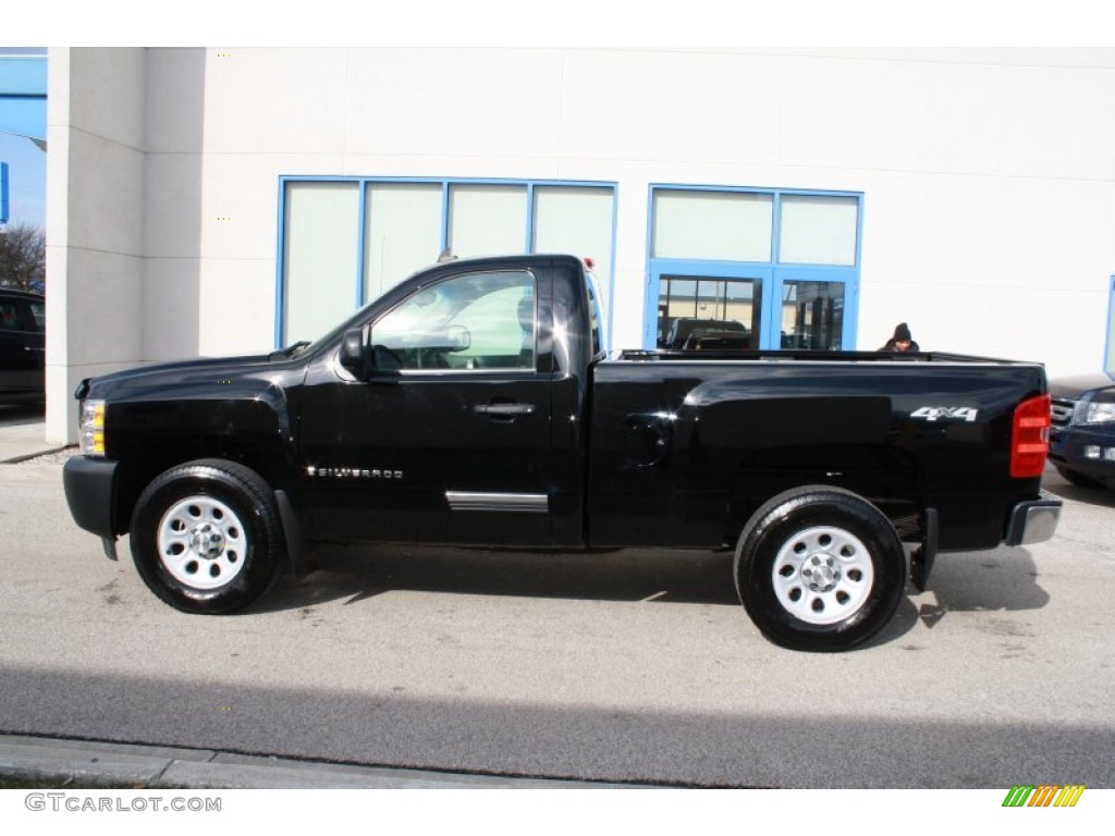 Black 2009 Chevrolet Silverado 1500 Regular Cab 4x4 Exterior Photo #61415338