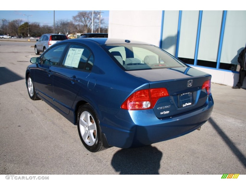 2007 Civic EX Sedan - Atomic Blue Metallic / Gray photo #6