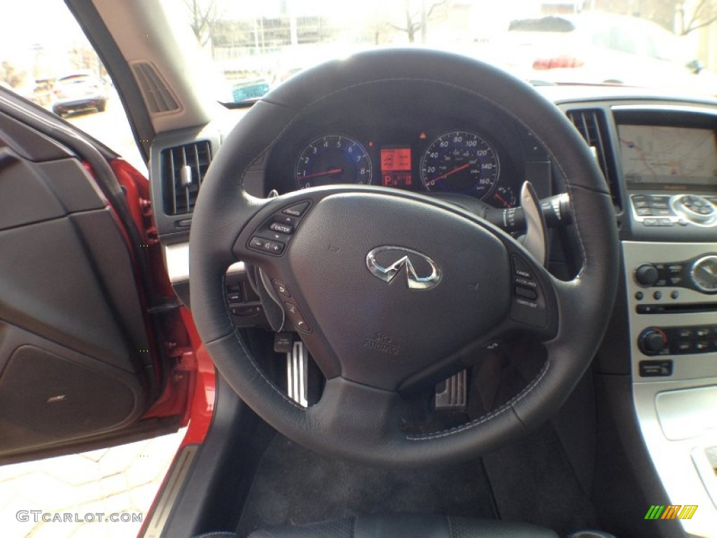 2009 Infiniti G 37 x S Sedan Graphite Steering Wheel Photo #61420513