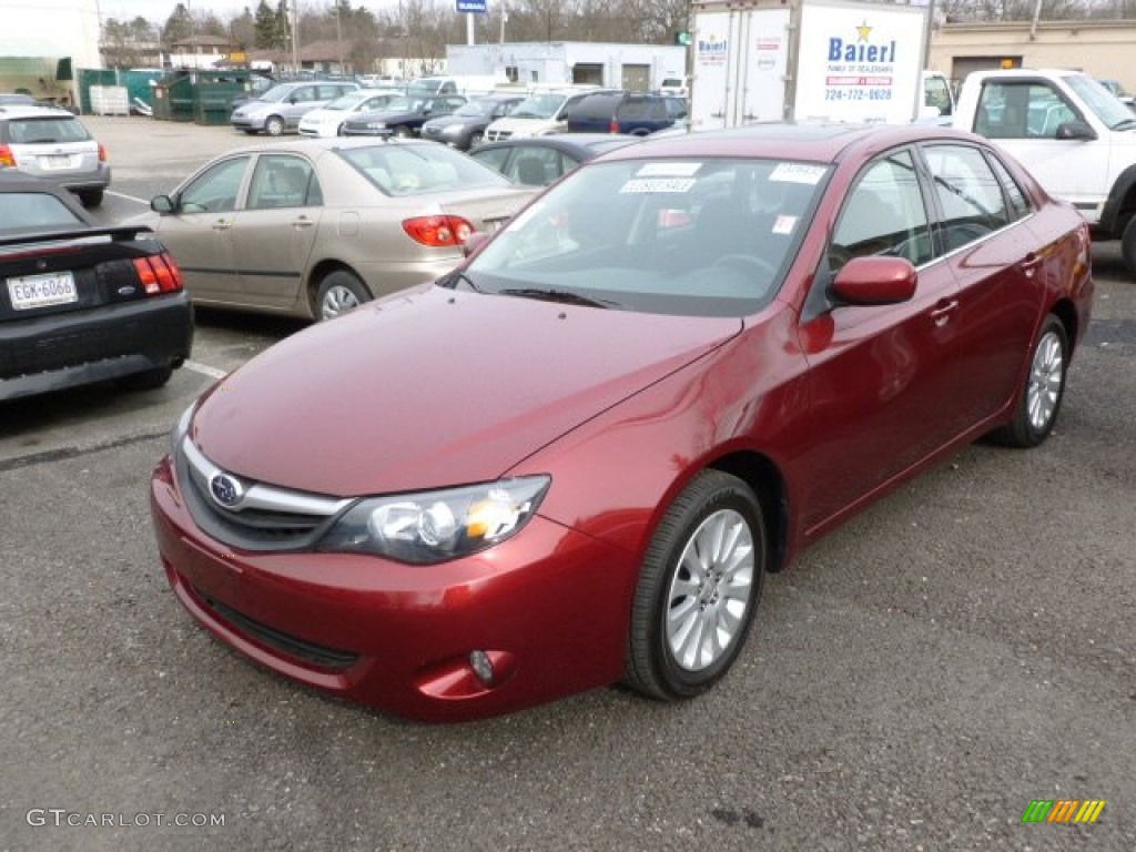 2011 Impreza 2.5i Premium Sedan - Camellia Red Pearl / Carbon Black photo #1