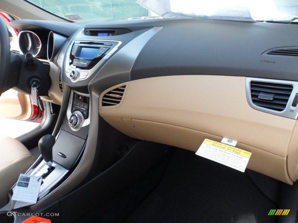 2012 Elantra GLS - Red Allure / Beige photo #18