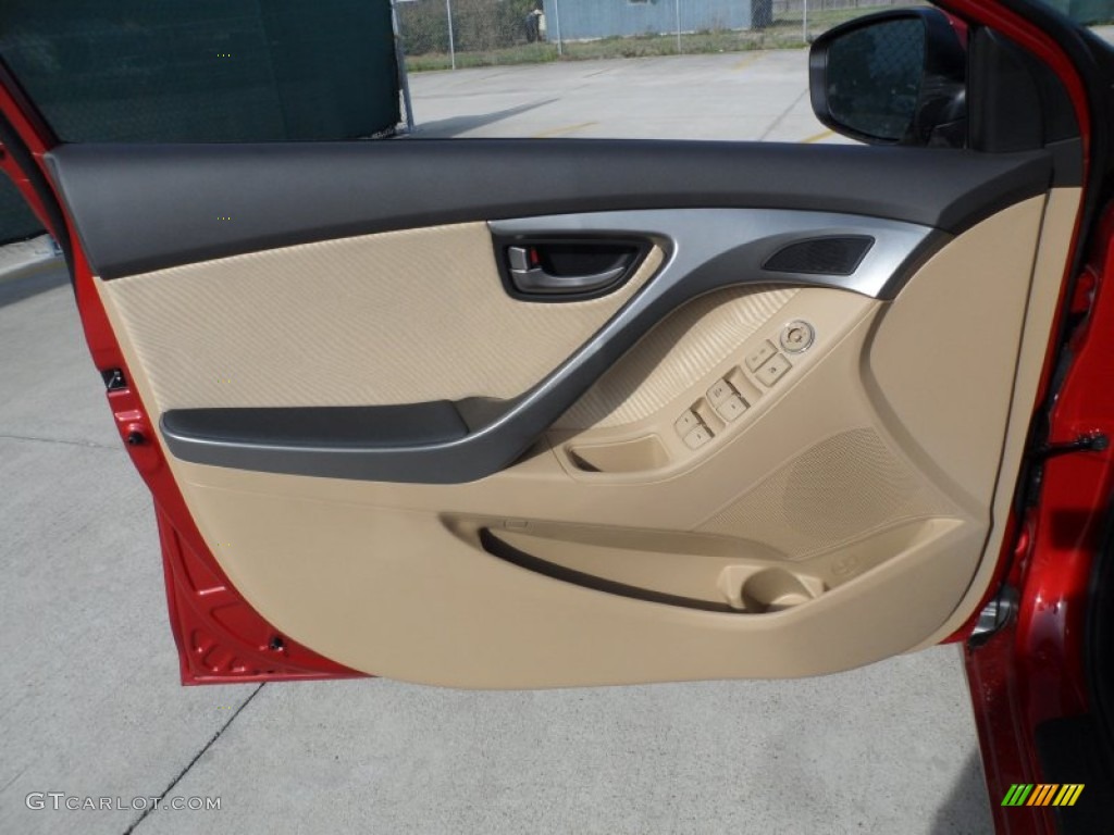 2012 Elantra GLS - Red Allure / Beige photo #21