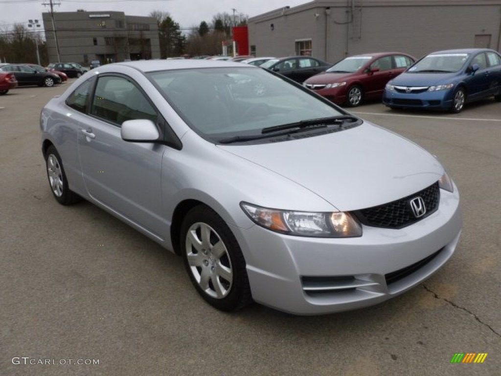 2009 Civic LX Coupe - Alabaster Silver Metallic / Gray photo #1