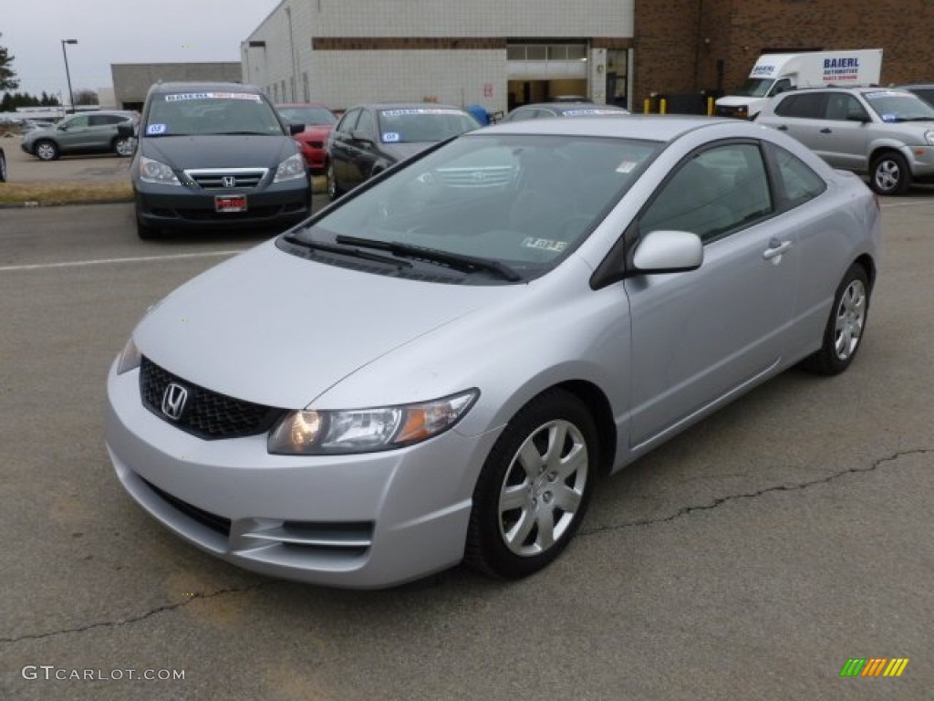 2009 Civic LX Coupe - Alabaster Silver Metallic / Gray photo #3