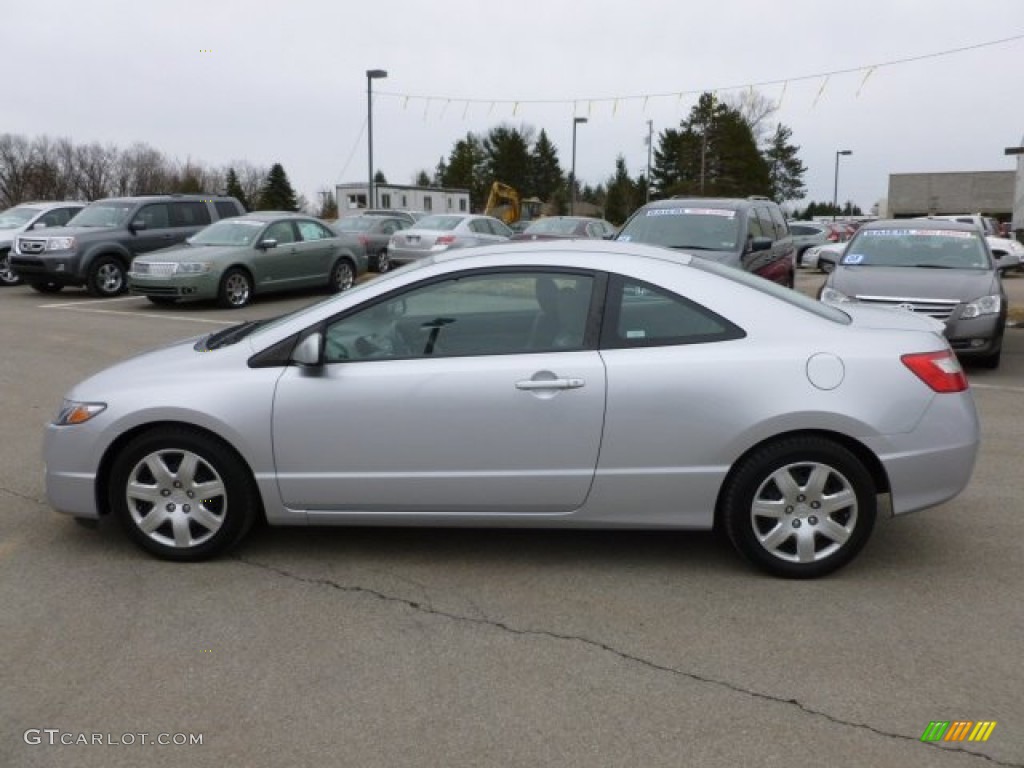 2009 Civic LX Coupe - Alabaster Silver Metallic / Gray photo #4