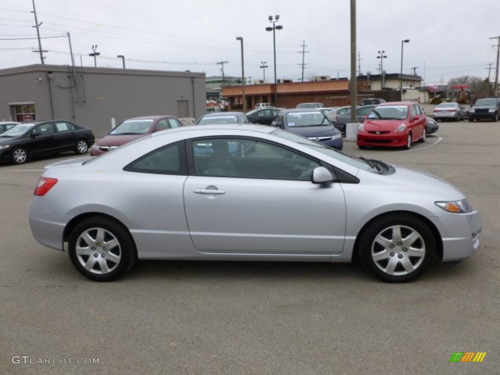 2009 Civic LX Coupe - Alabaster Silver Metallic / Gray photo #8