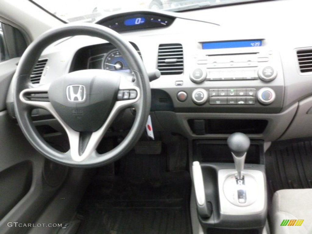 2009 Civic LX Coupe - Alabaster Silver Metallic / Gray photo #13