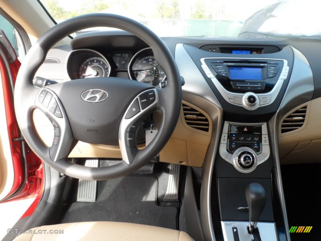 2012 Elantra GLS - Red Allure / Beige photo #25