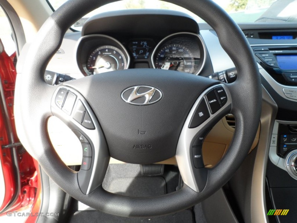 2012 Elantra GLS - Red Allure / Beige photo #30