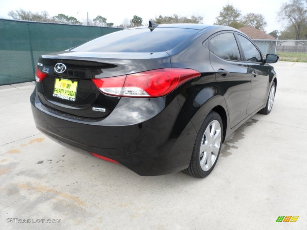 2012 Elantra Limited - Black Noir Pearl / Gray photo #3