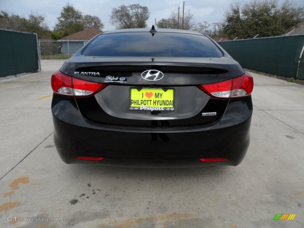 2012 Elantra Limited - Black Noir Pearl / Gray photo #4