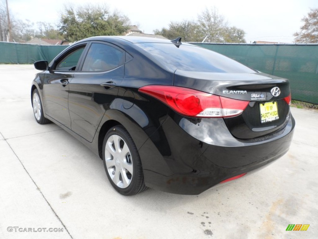 2012 Elantra Limited - Black Noir Pearl / Gray photo #5