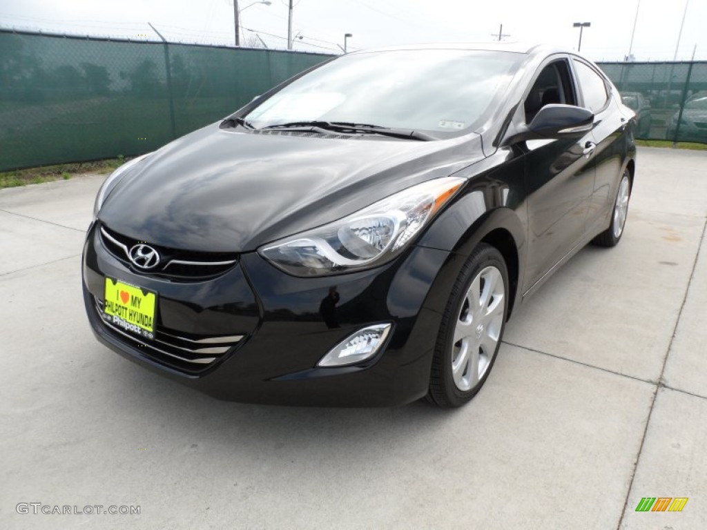 2012 Elantra Limited - Black Noir Pearl / Gray photo #7