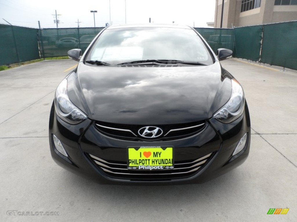 2012 Elantra Limited - Black Noir Pearl / Gray photo #8