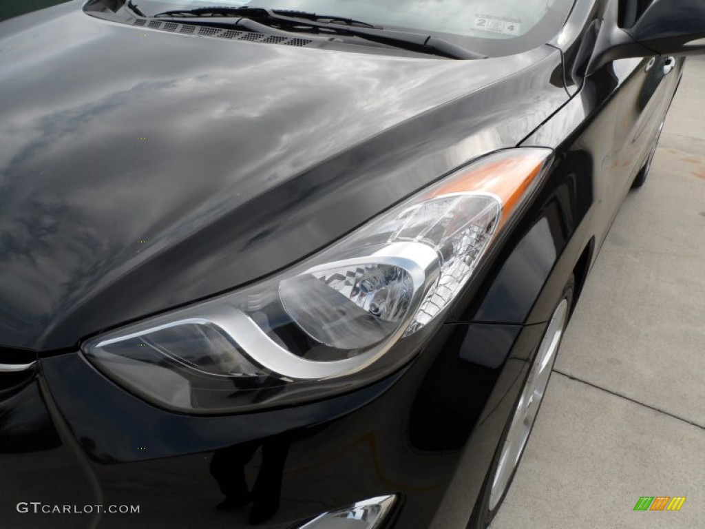 2012 Elantra Limited - Black Noir Pearl / Gray photo #9