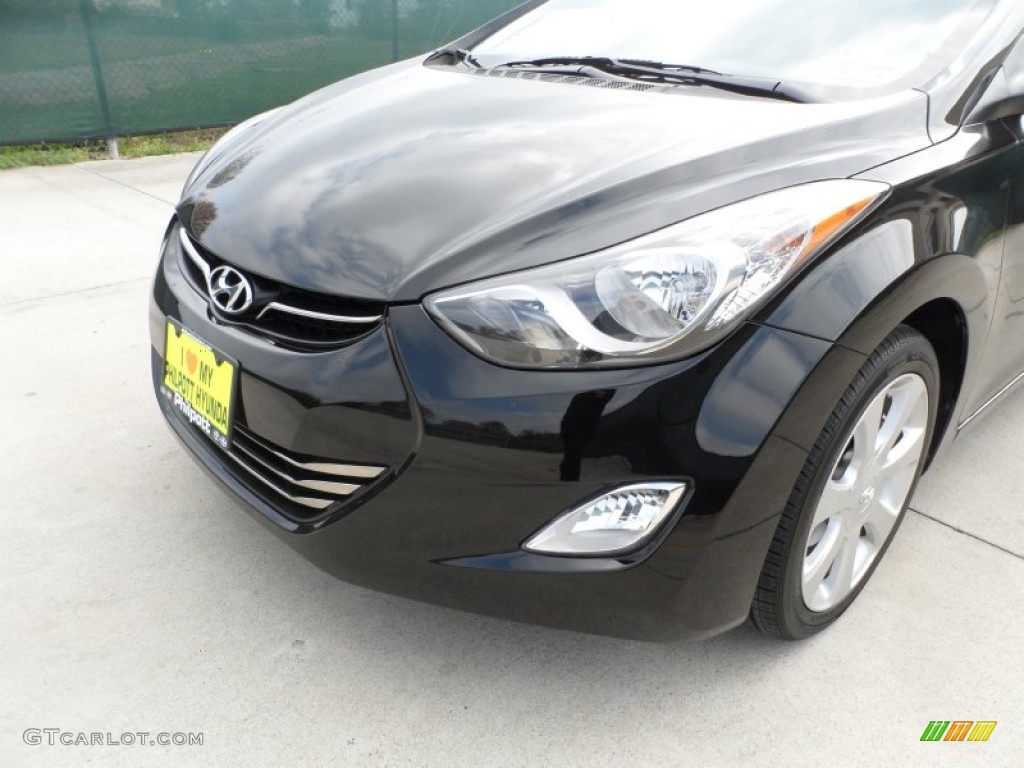 2012 Elantra Limited - Black Noir Pearl / Gray photo #10