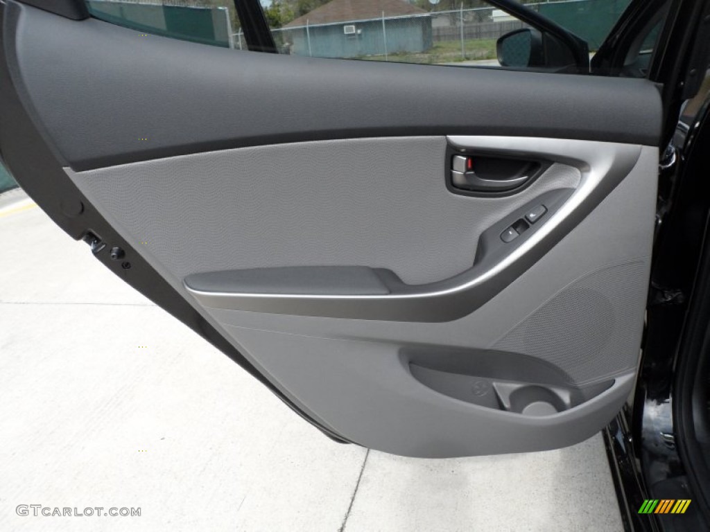 2012 Elantra Limited - Black Noir Pearl / Gray photo #20