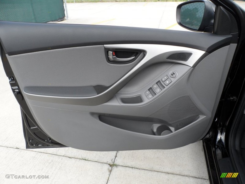 2012 Elantra Limited - Black Noir Pearl / Gray photo #22