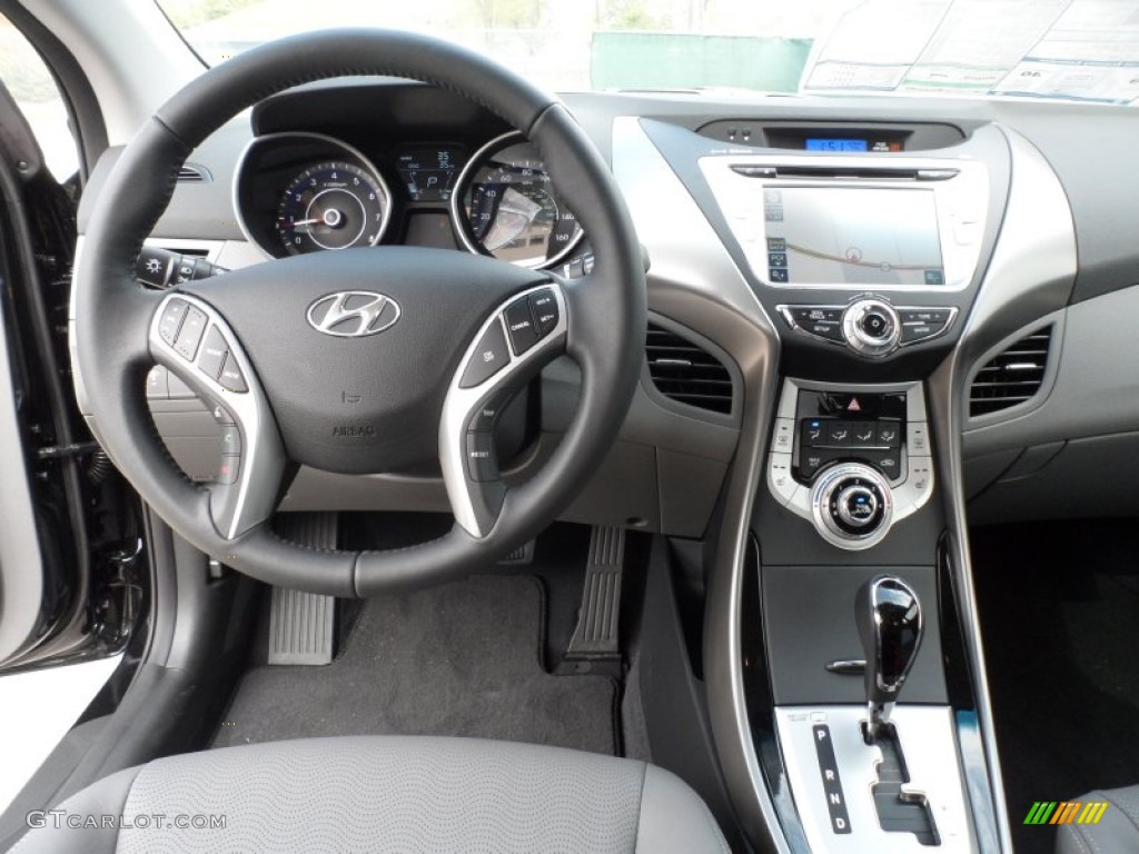 2012 Elantra Limited - Black Noir Pearl / Gray photo #27