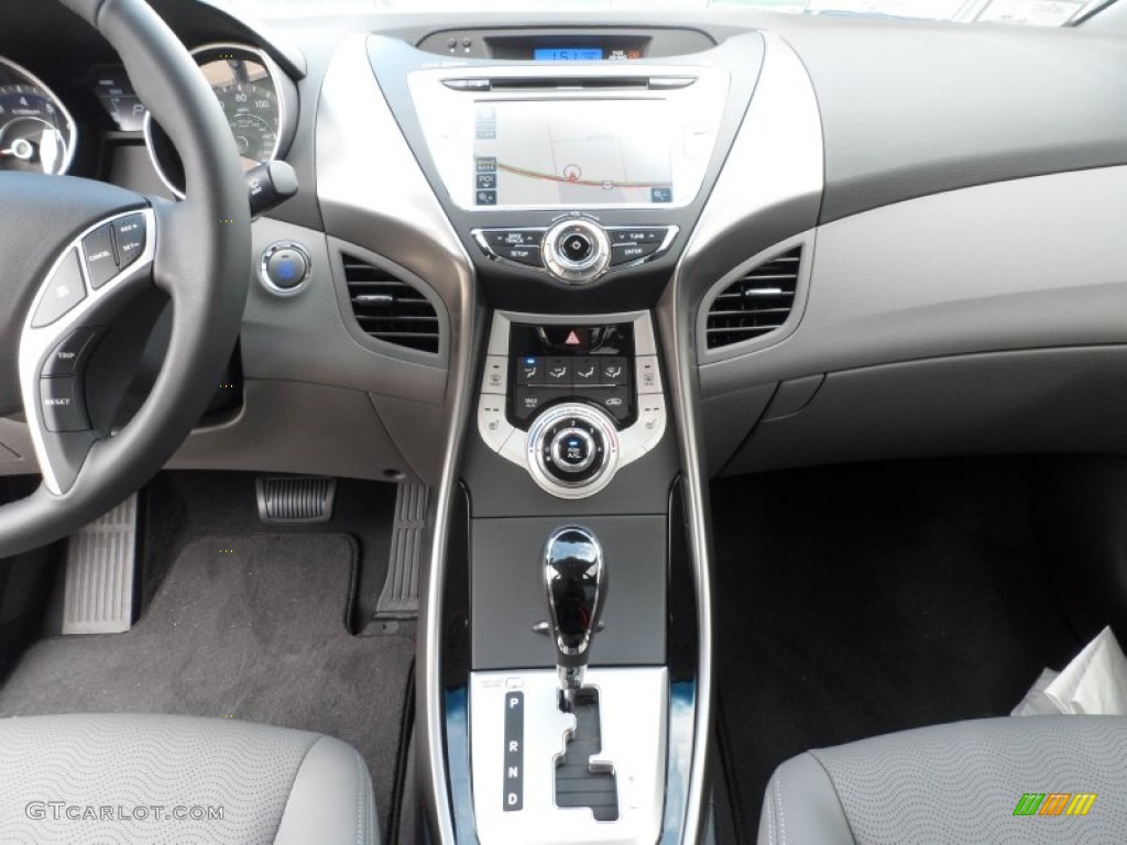 2012 Elantra Limited - Black Noir Pearl / Gray photo #28