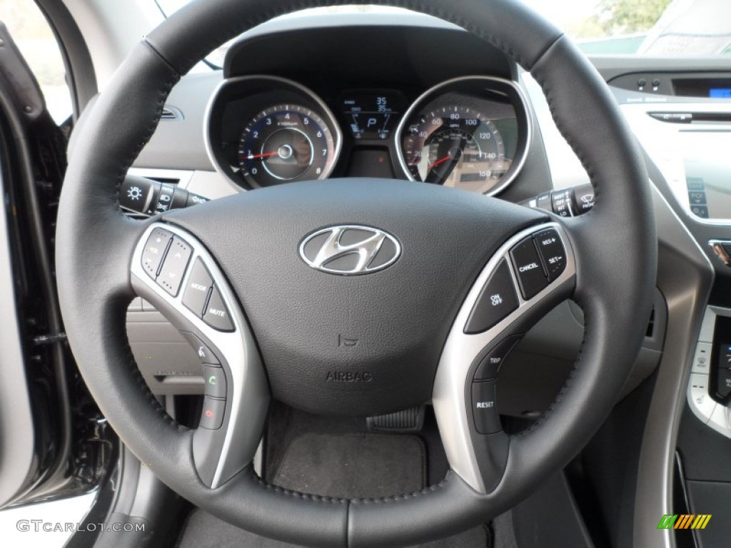 2012 Elantra Limited - Black Noir Pearl / Gray photo #33