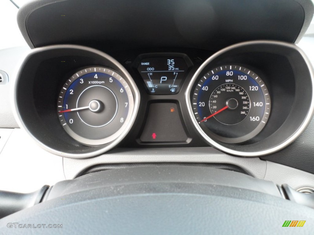 2012 Elantra Limited - Black Noir Pearl / Gray photo #34