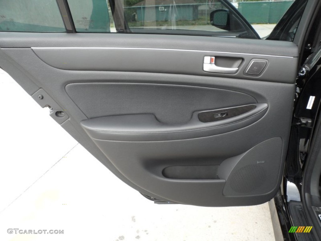 2012 Hyundai Genesis 5.0 Sedan Jet Black Door Panel Photo #61425661