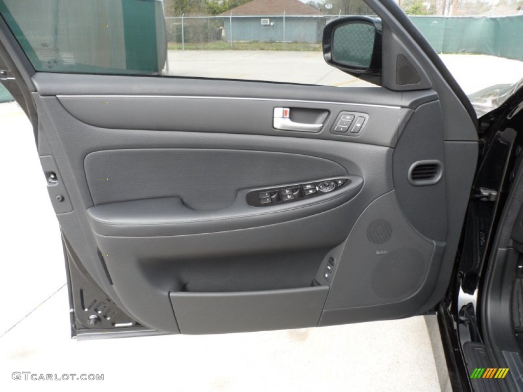 2012 Hyundai Genesis 5.0 Sedan Jet Black Door Panel Photo #61425685
