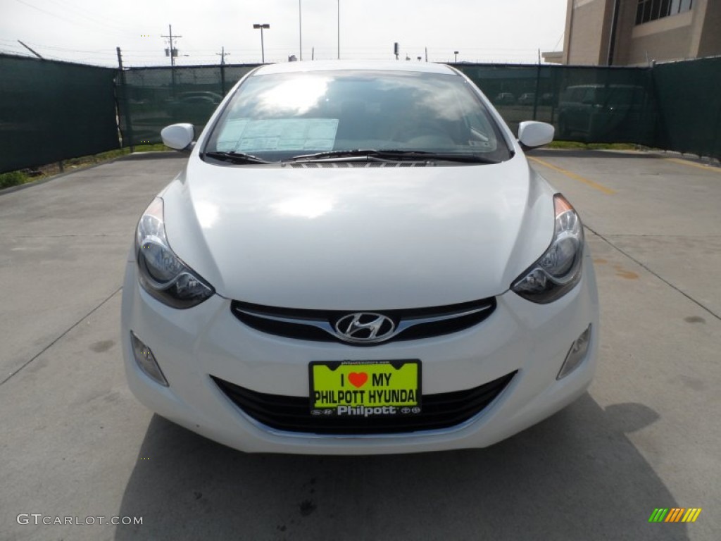 2012 Elantra GLS - Shimmering White / Beige photo #8