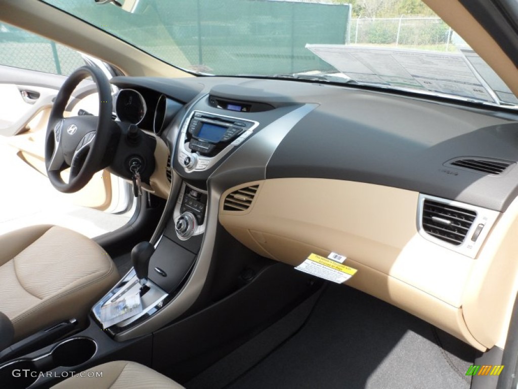 2012 Elantra GLS - Shimmering White / Beige photo #18