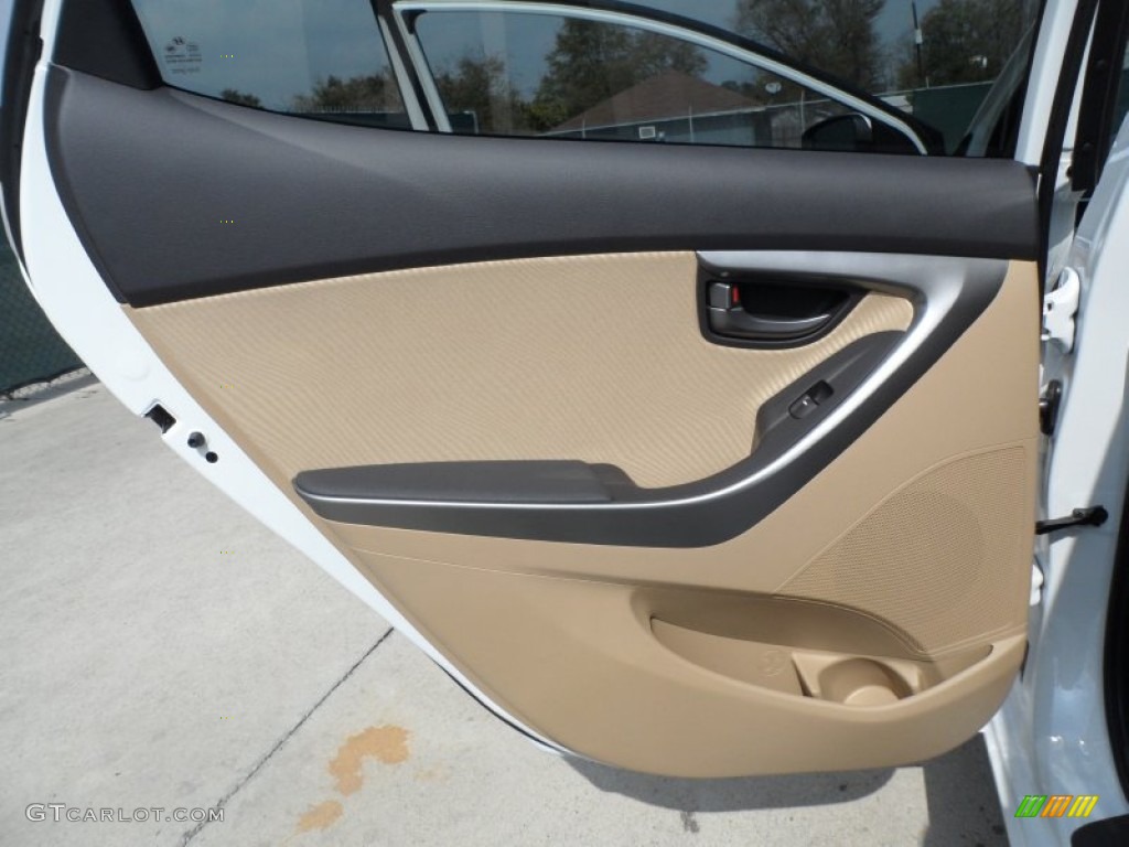2012 Elantra GLS - Shimmering White / Beige photo #19
